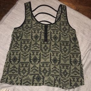 Green n black tank top